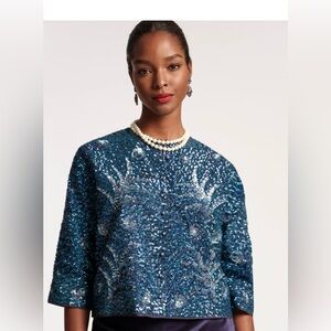 Frances Valentine Elsie sequin cropped jacket size L, NWT, new with tags